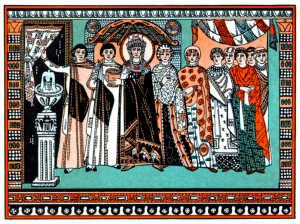 Theodora and her attendants - from a mosaic